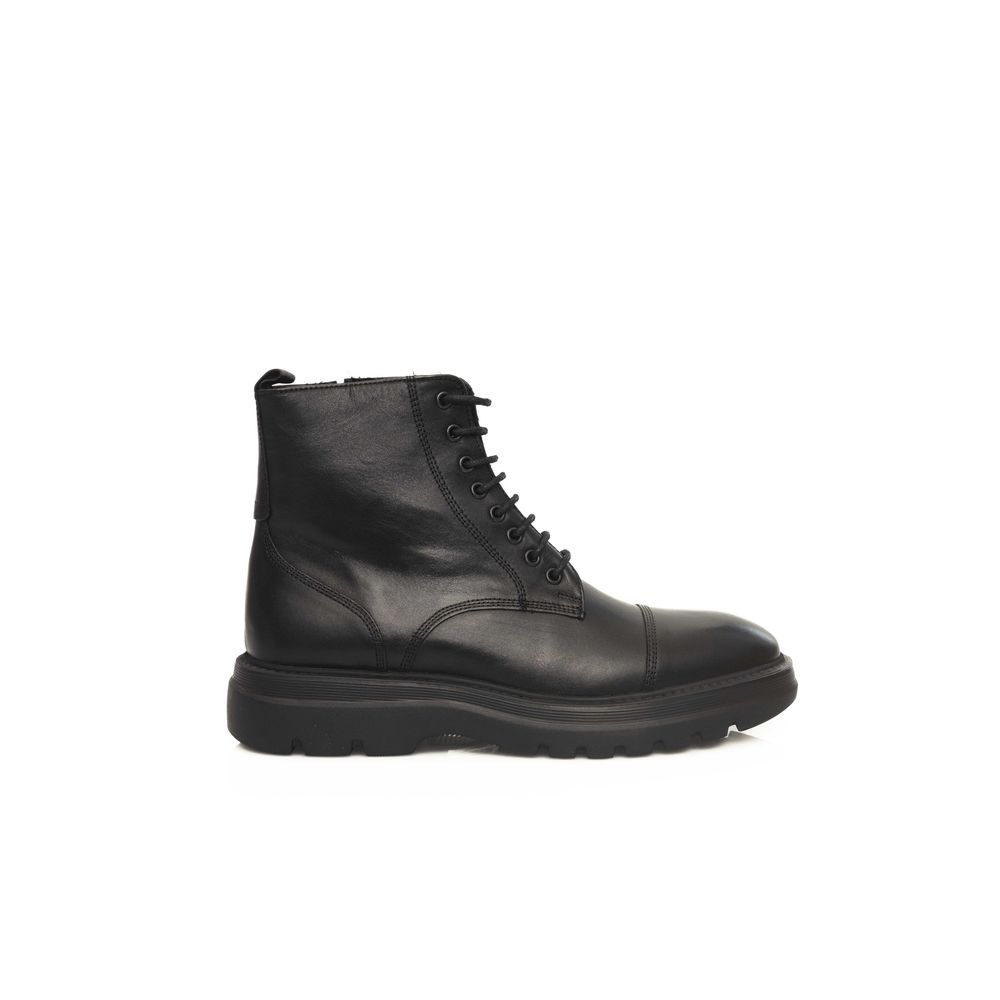 Black Leather Men Boot