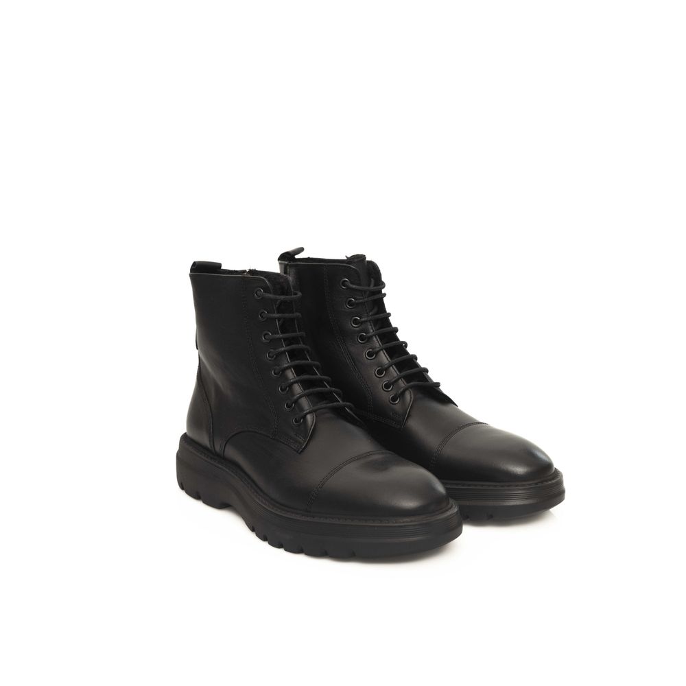 Black Leather Men Boot