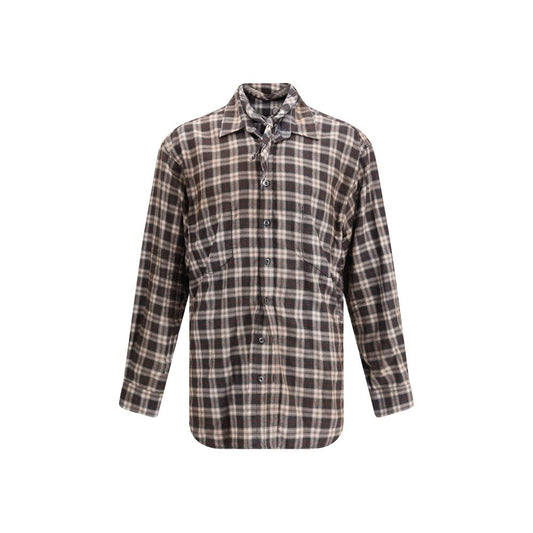 Brown Cotton Pattern Shirt
