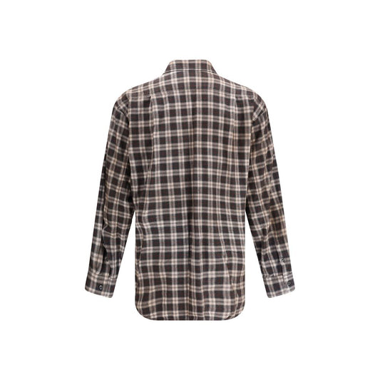Brown Cotton Pattern Shirt