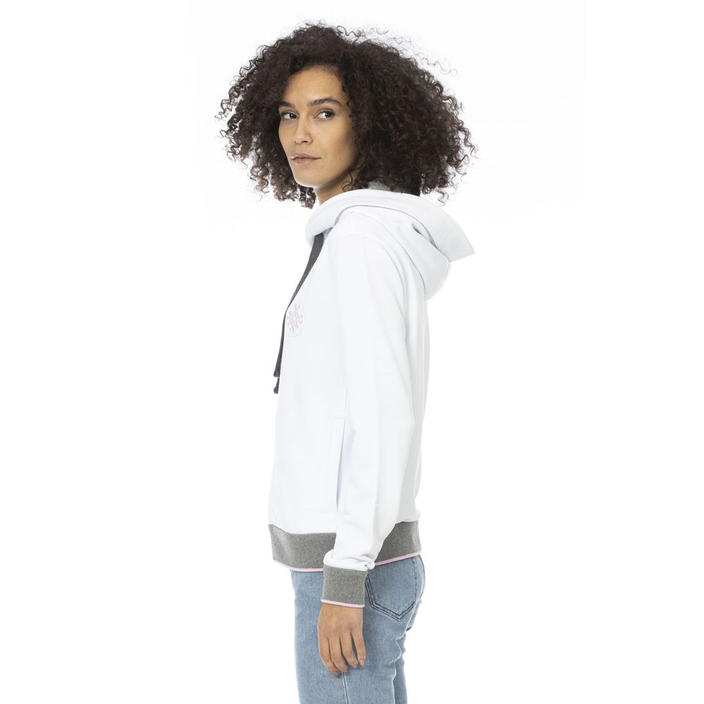 White Cotton Women Sweatshirt Top