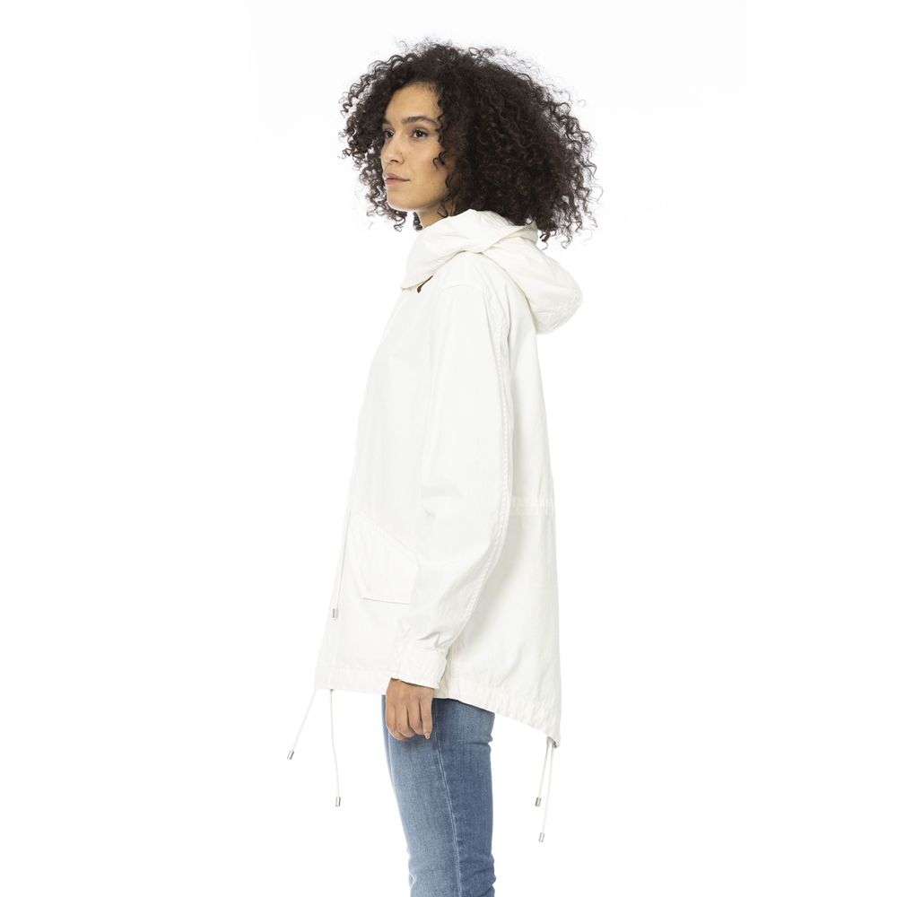 White Cotton Women Parka
