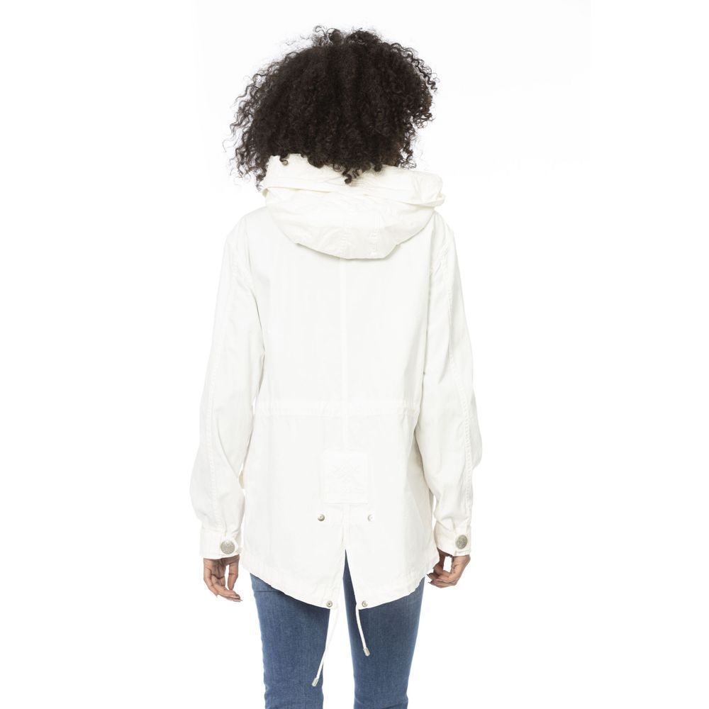 White Cotton Women Parka