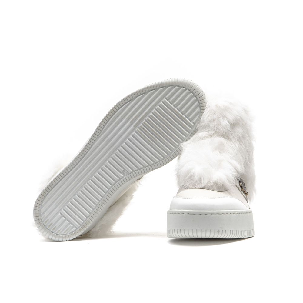 White Cotton Women Sneaker