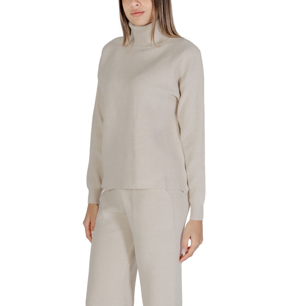 Beige Viscose Turtleneck
