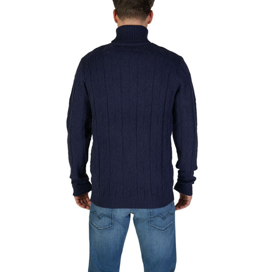Blue Polyester Turtleneck