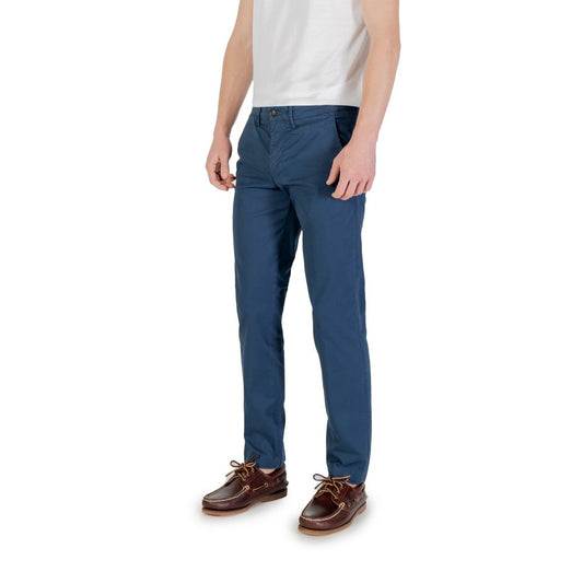 Blue Cotton Skinny Pant