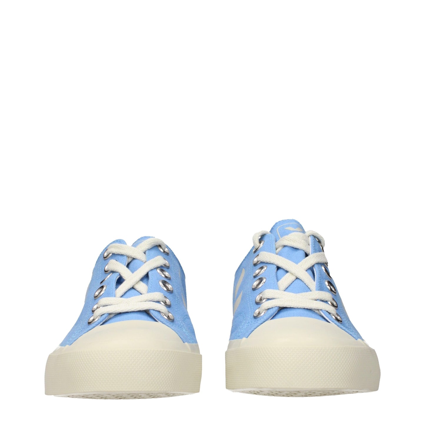 Light Blue Fabric Low Top Sneakers