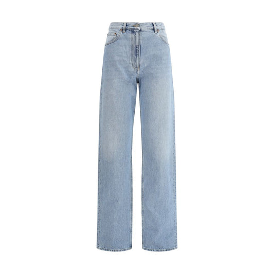 Light Blue Cotton High-Waisted Jean