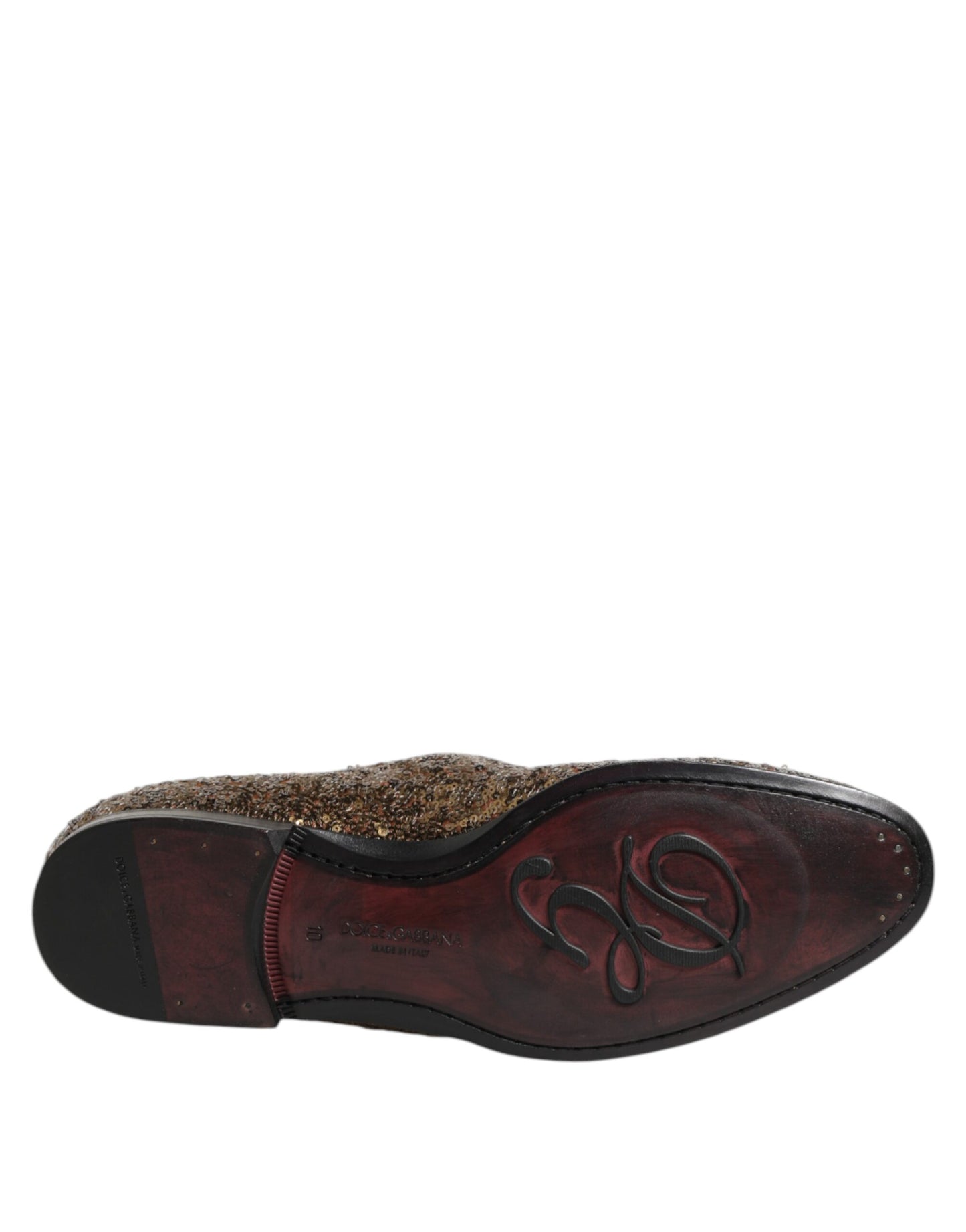 Gold Sequined Slip On Loafers Men Dress Shoes