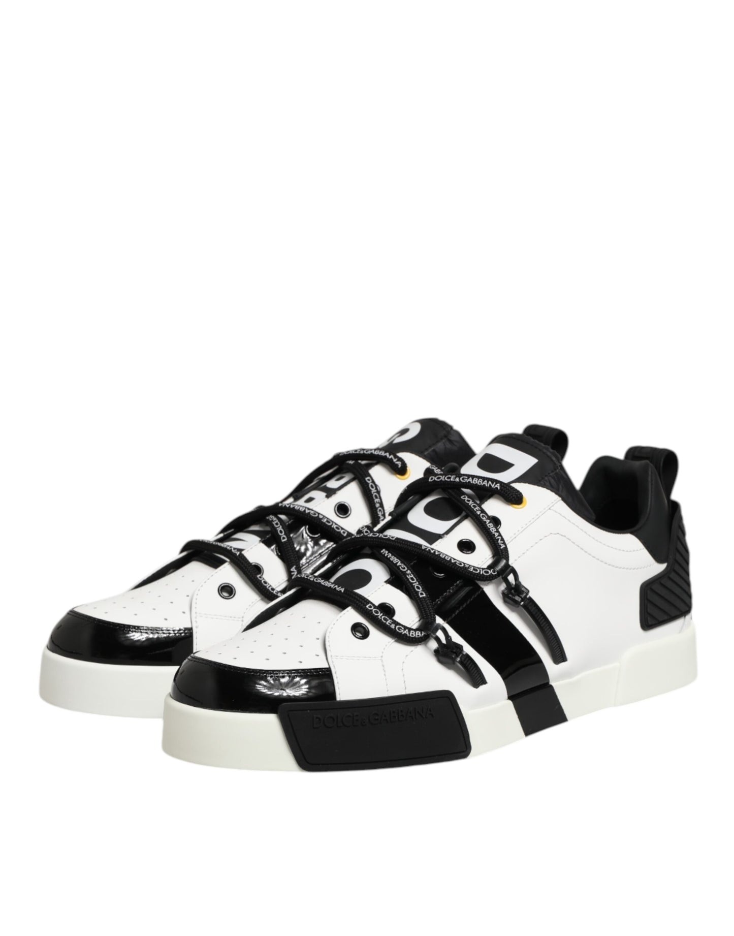 White Leather Logo Portofino Sneakers Shoes