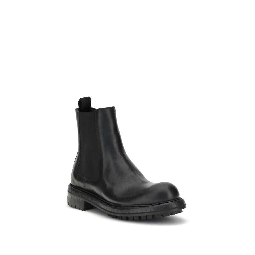 Black Calf Leather Bos Taurus Chelsea Boots