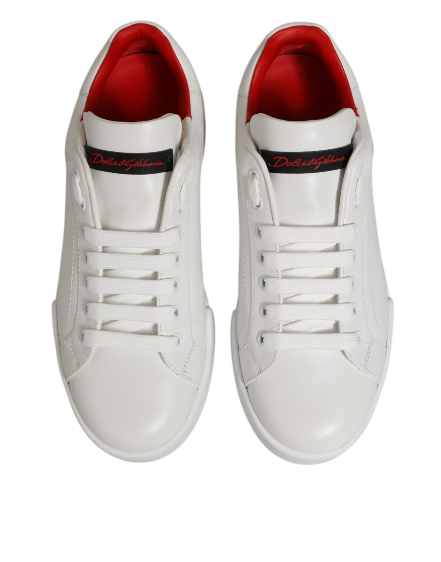 White Leather Lace Up Low Top Sneakers Shoes