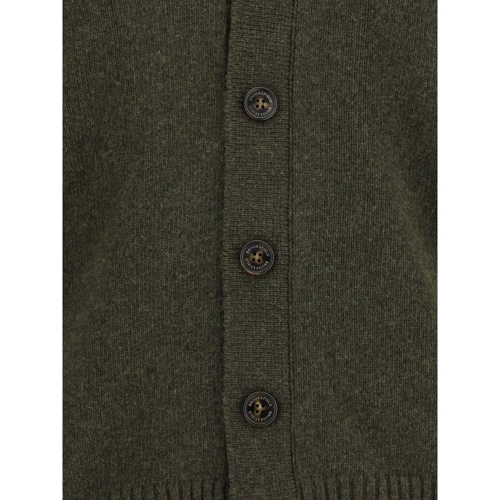 Green Fleece Wool Cardigan