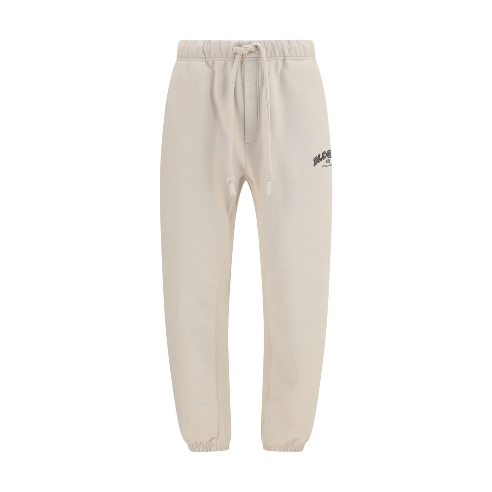 Beige Cotton Athletic Pants
