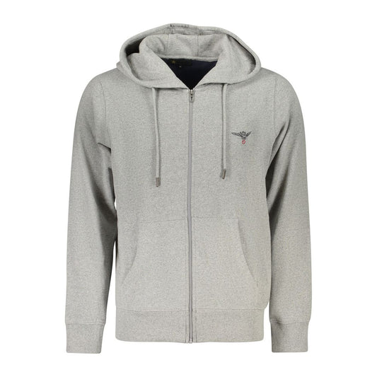 Gray Cotton Men Hoodie