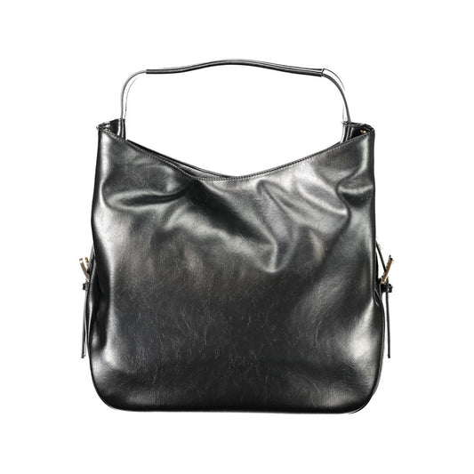 Black Polyethylene Women Hobo Bag