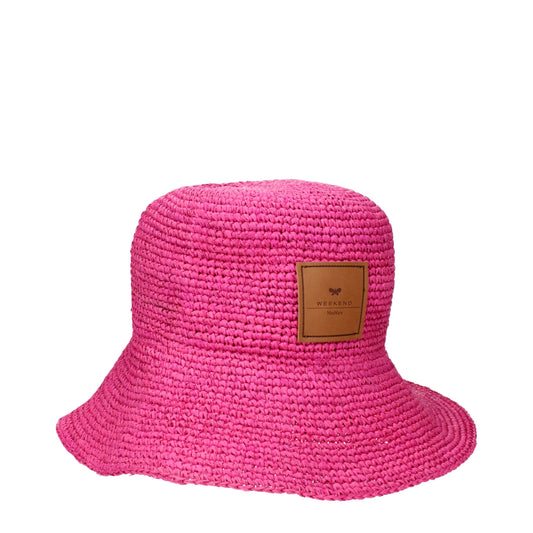 Pink Raffia Bucket Hat