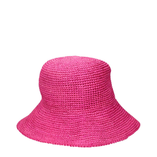 Pink Raffia Bucket Hat