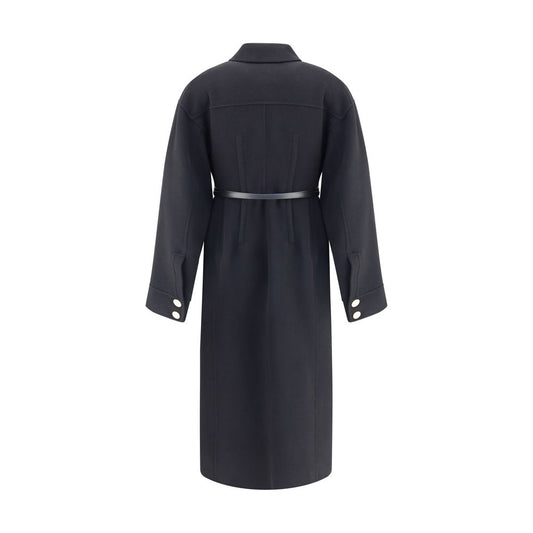 Black Fleece Wool Coat
