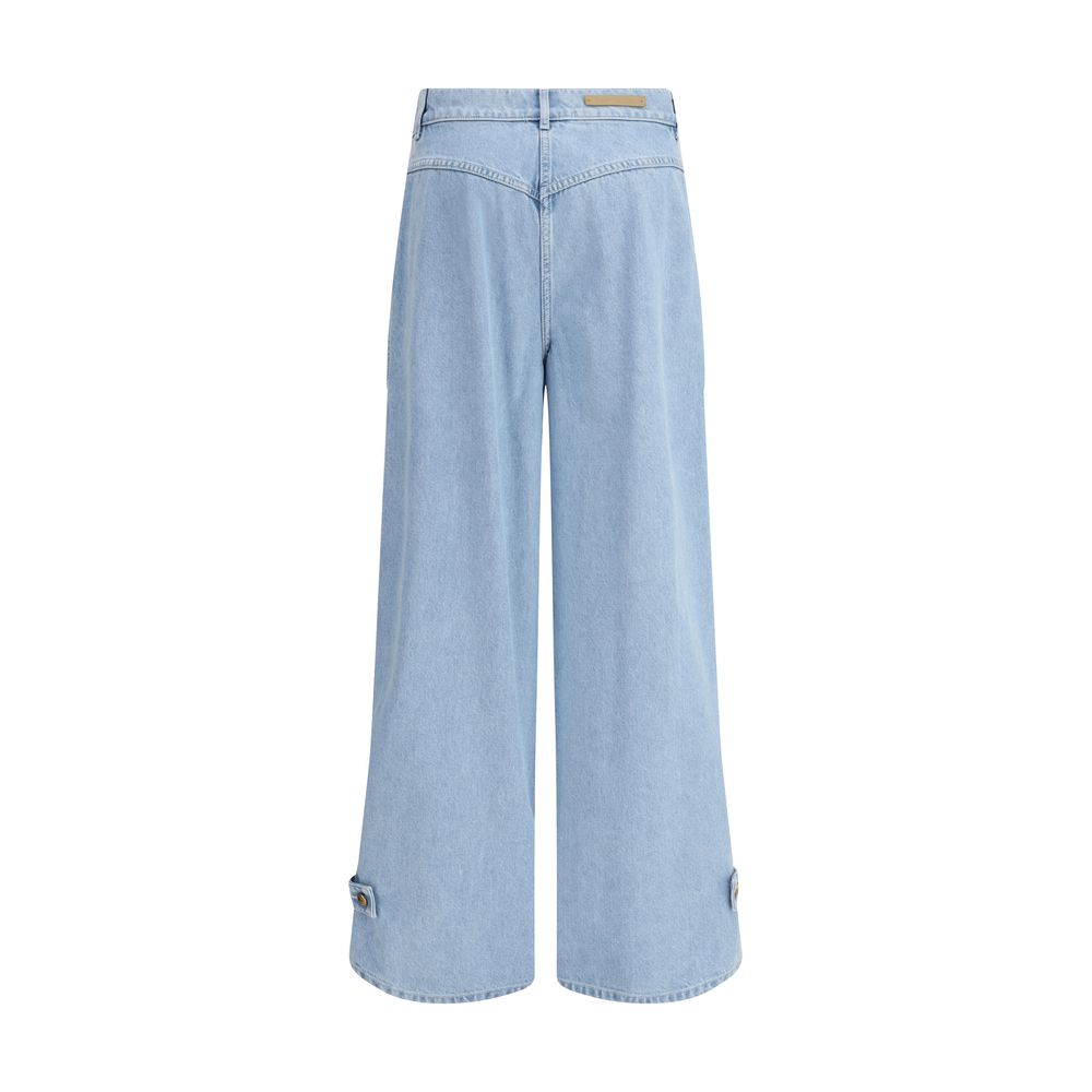 Light Blue Cotton High-Waisted Jean
