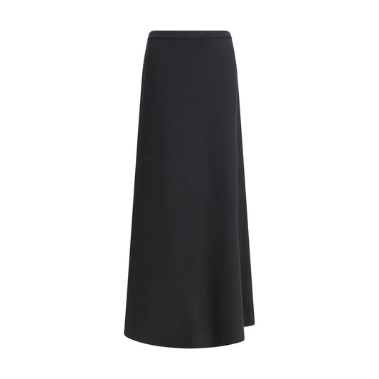 Black Viscose Long Skirt
