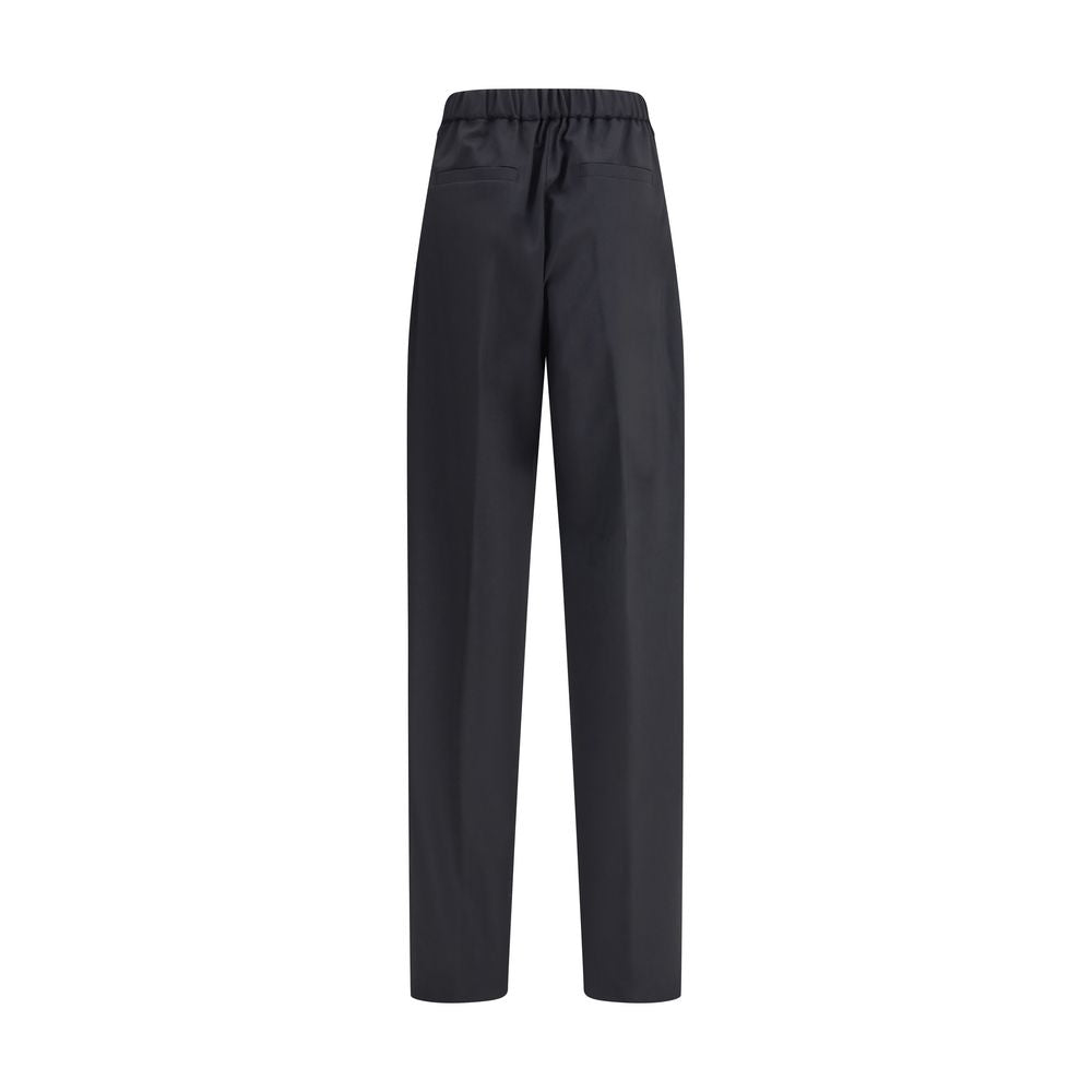 Black Fleece Wool Casual Pants