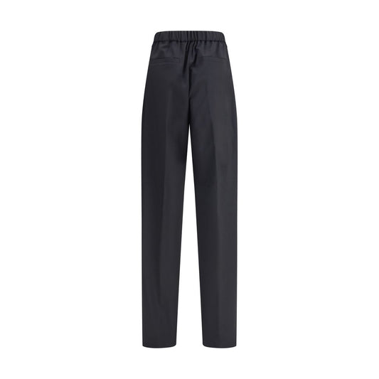 Black Fleece Wool Casual Pants