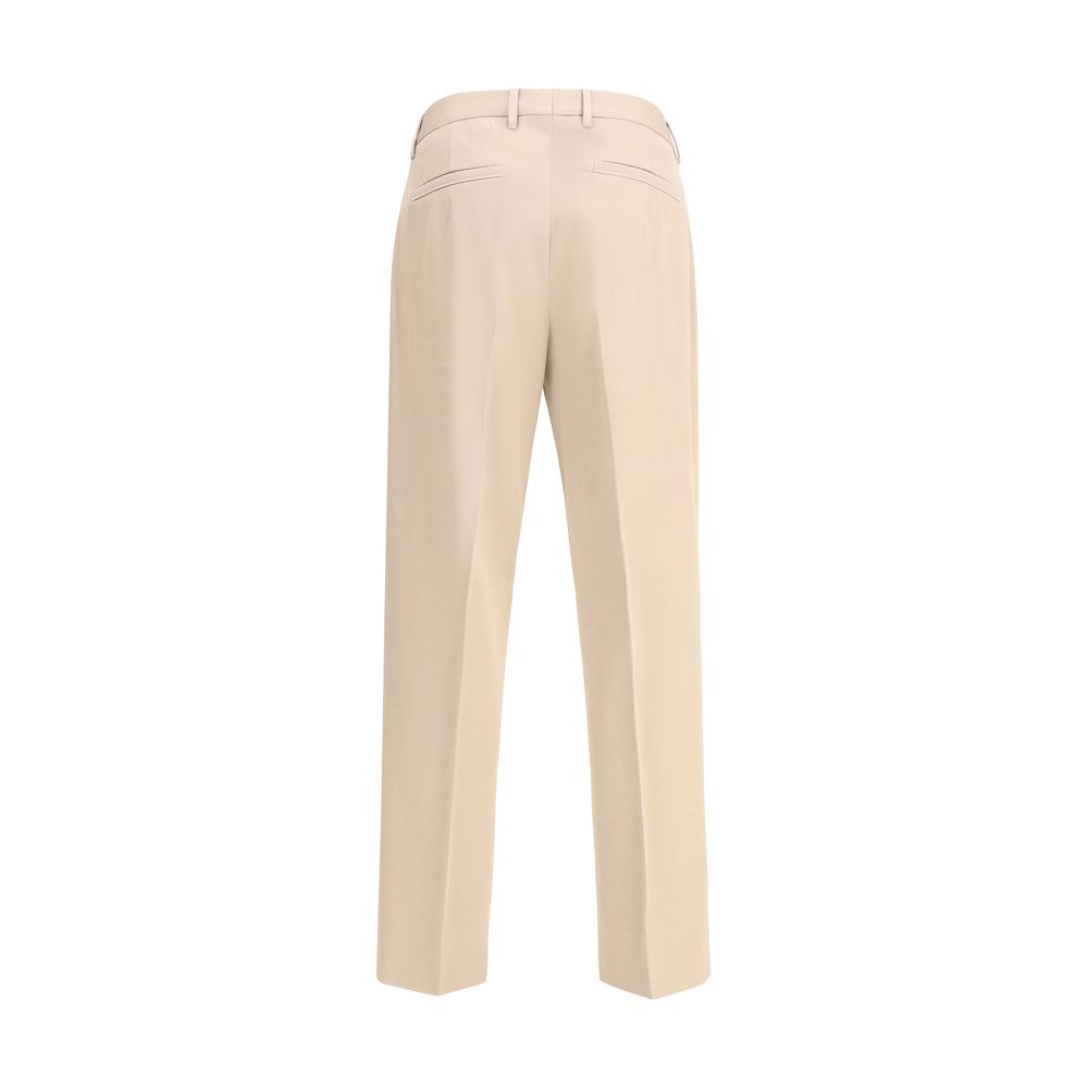 Beige Cotton Dress Pants