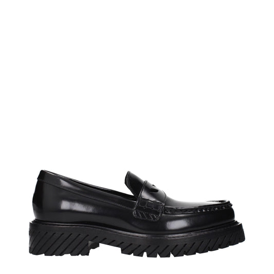 Black Leather Slip-On Loafers