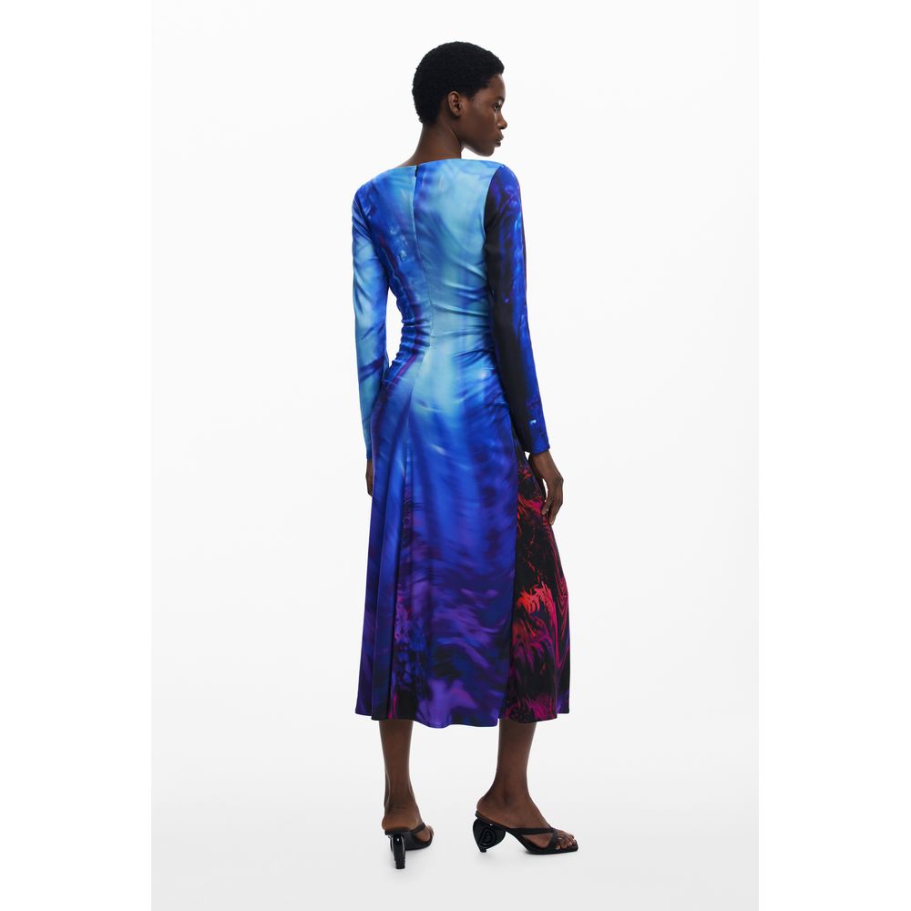 Blue Viscose Women Dress
