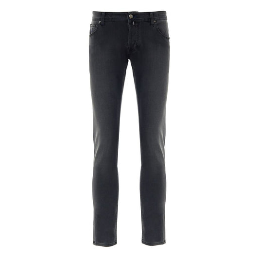 Black Cotton Skinny Jeans