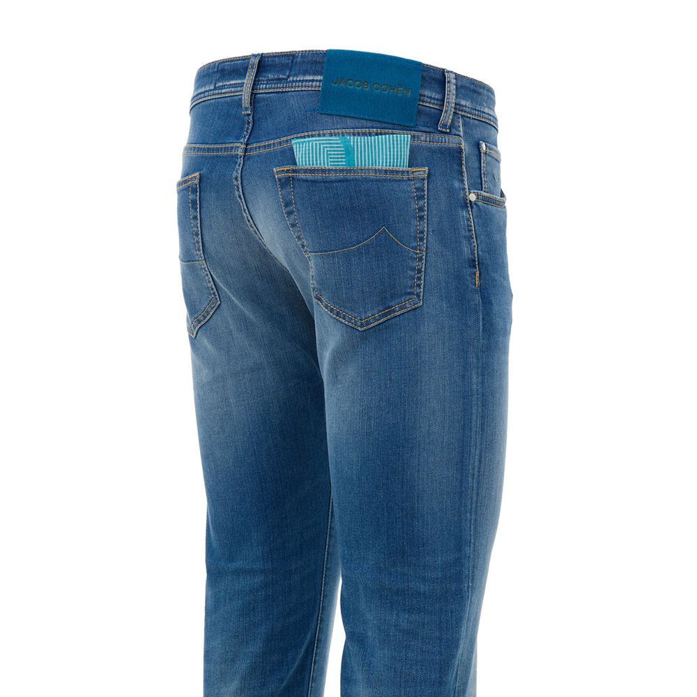 Blue Cotton Skinny Jeans