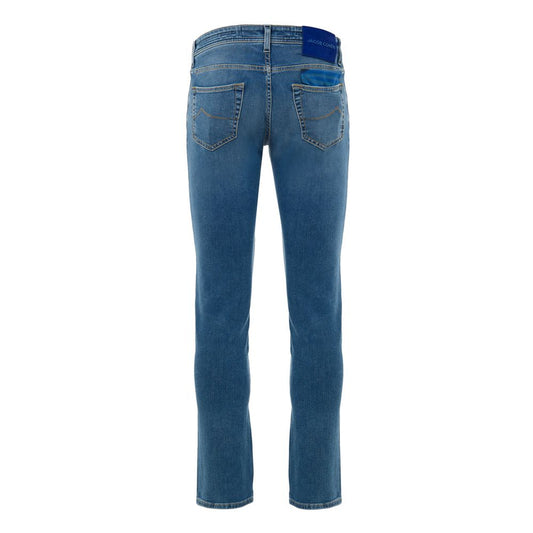 Blue Cotton Skinny Jeans