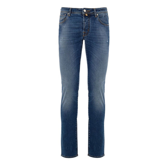 Blue Cotton Skinny Jeans