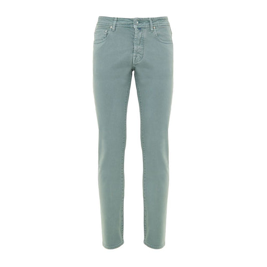 Green Cotton Skinny Jeans