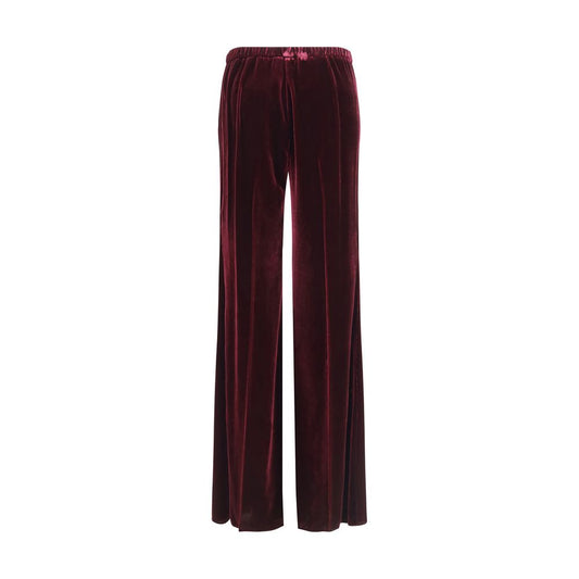Bordeaux Viscose Flared Pants