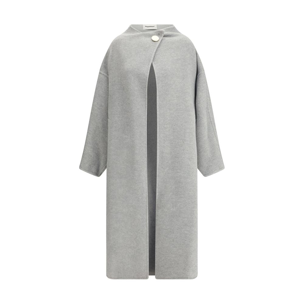 Gray Fleece Wool Coat