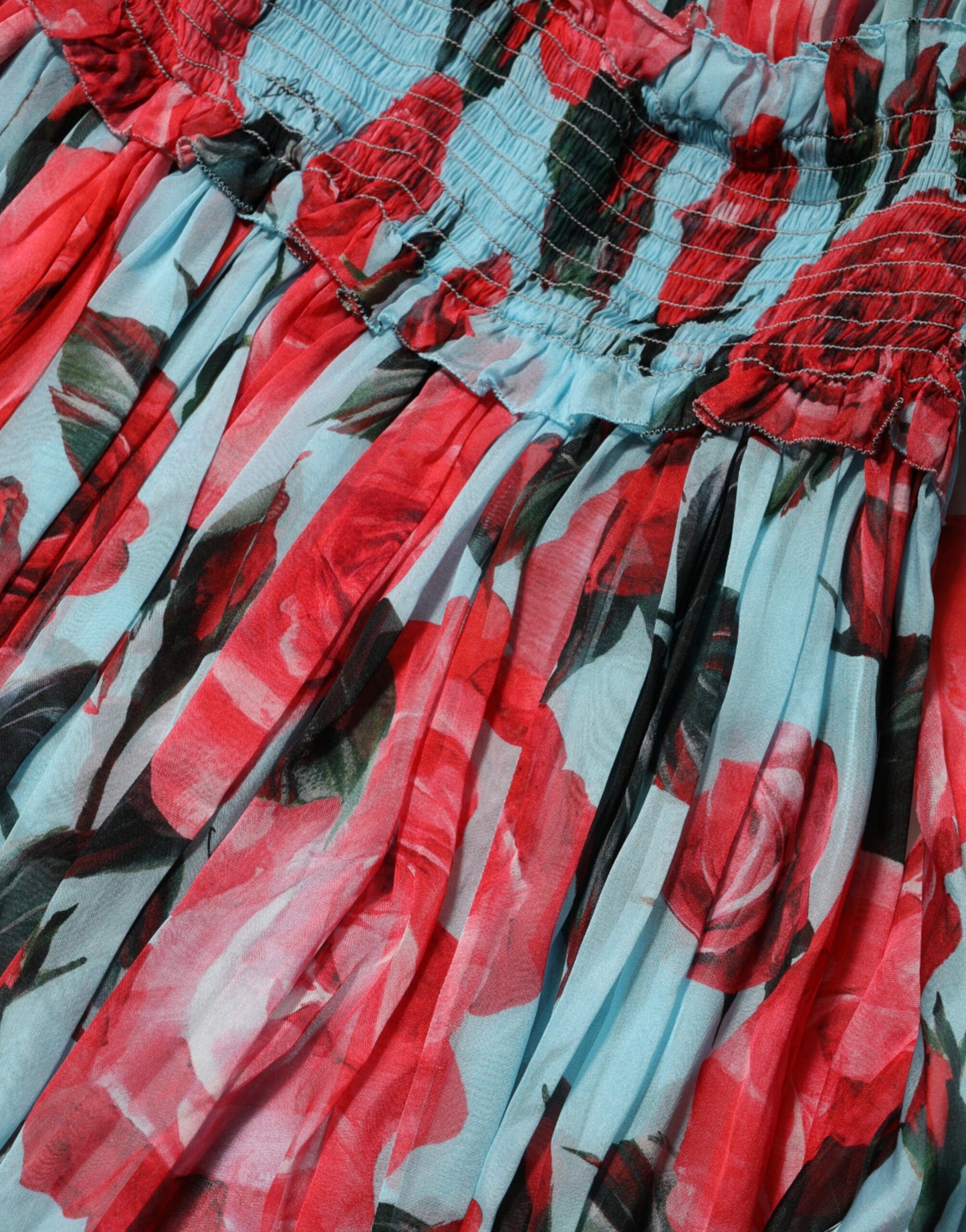 Multicolor Romantic Floral Silk Chiffon Dress