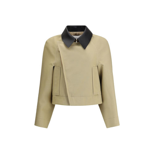 Cropped Cotton and Wool Caban