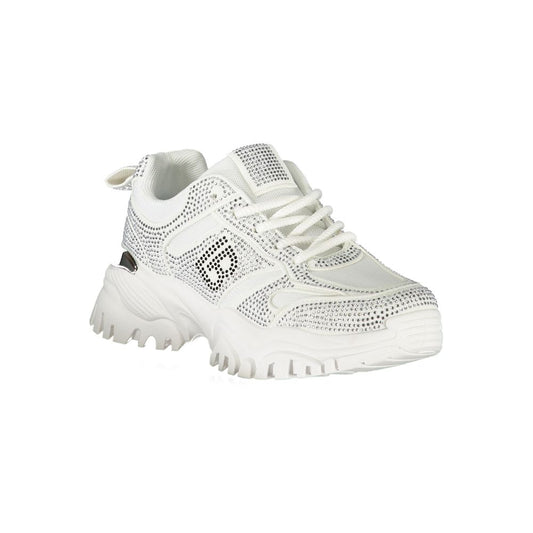 White Polyester Women Sneaker