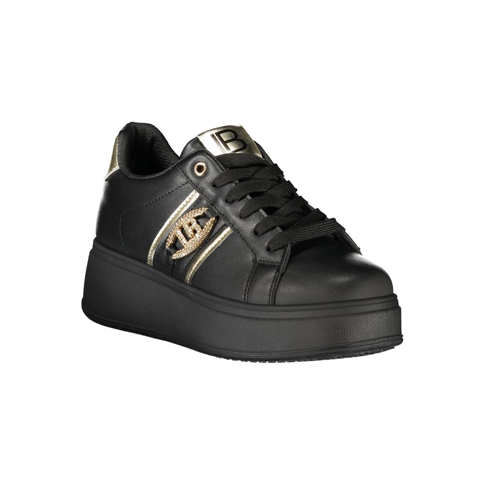 Black Polyester Women Sneaker