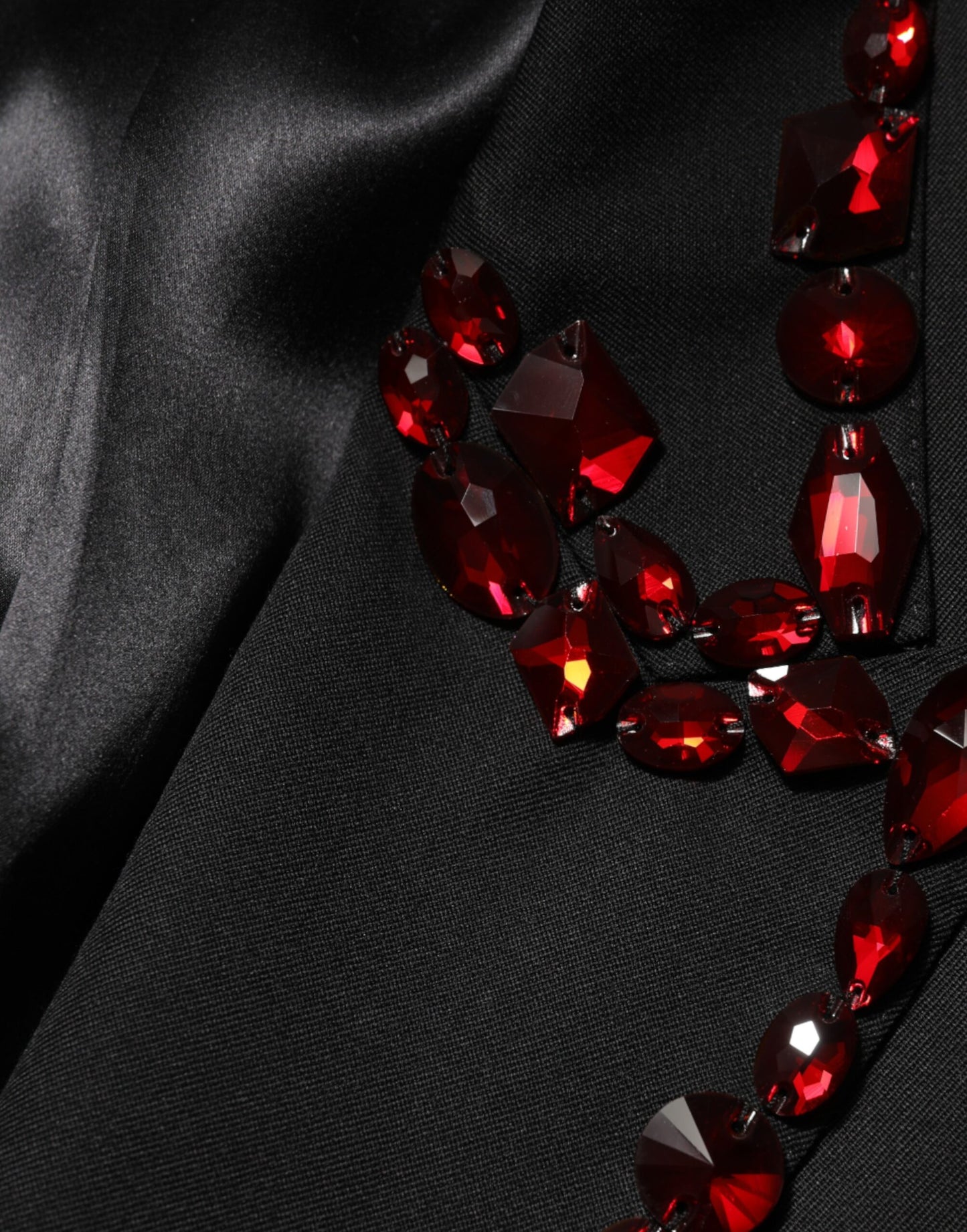 Black SICILIA Crystal Embellished Men Blazer