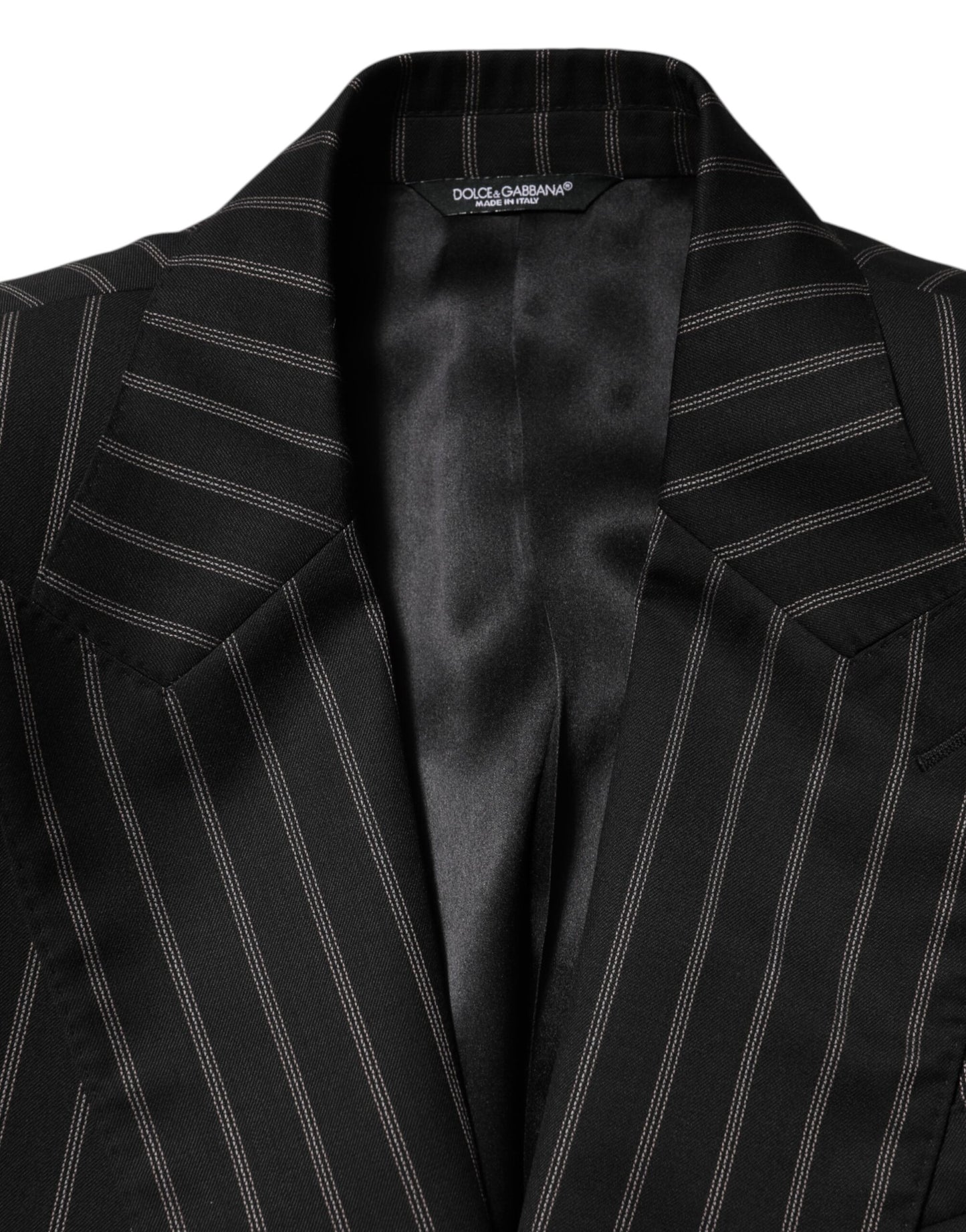Black Stripes SICILIA 1 Button Suit Blazer