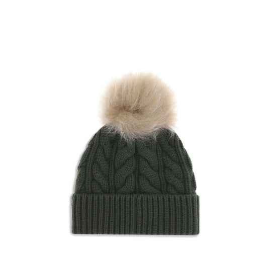 Green Fleece Wool Beanie