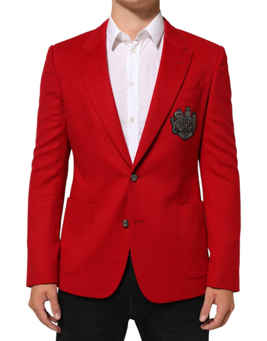 Red Cashmere 2 Buttons Suit Jacket Blazer