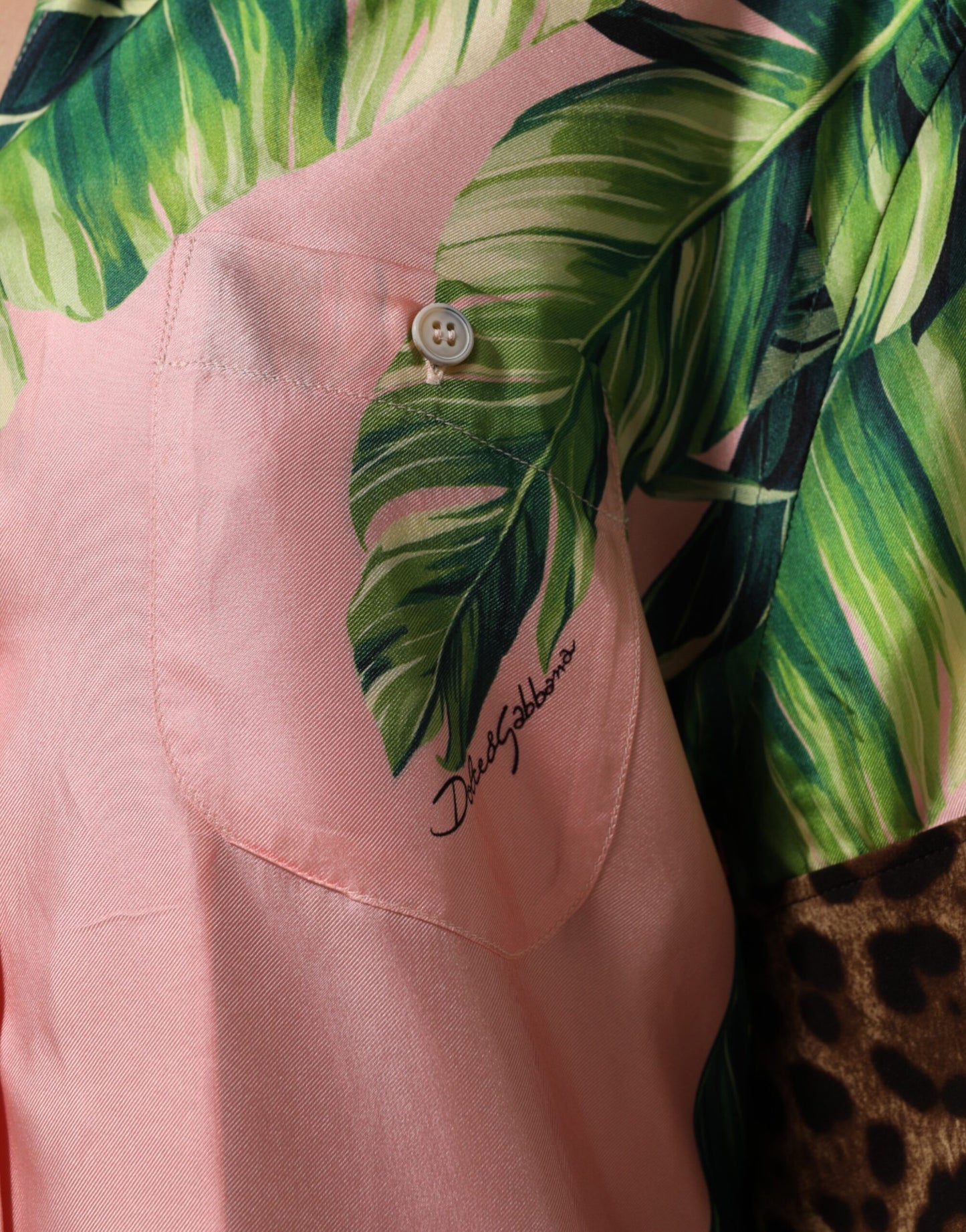 Pink Jungle Forest Oversized Blouse Shirt Top