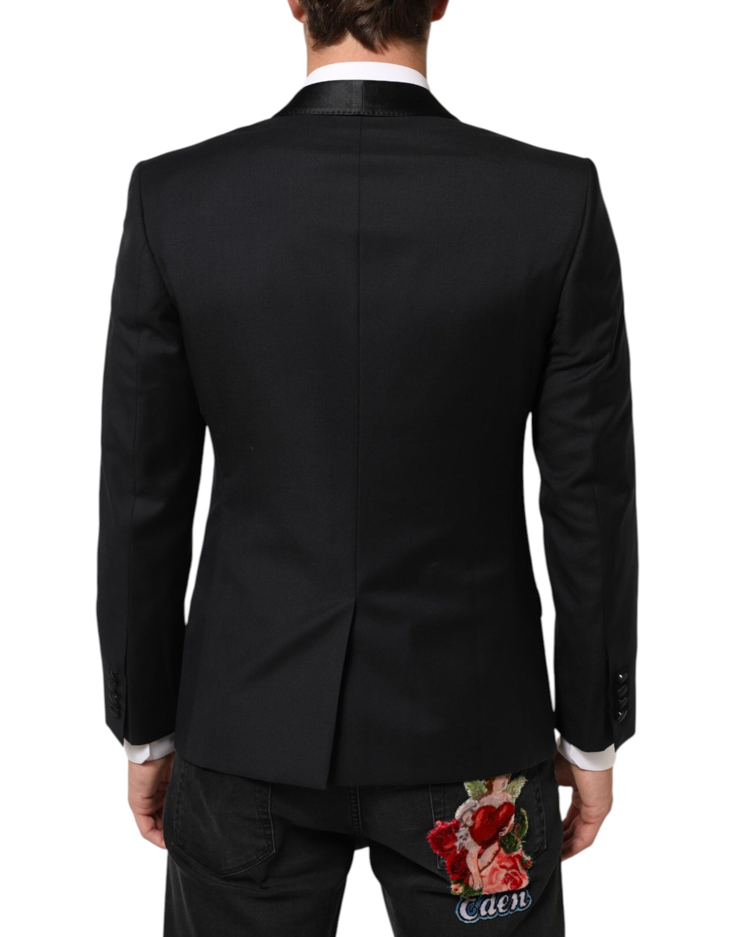 Black GOLD 1 Button Suit Jacket Men Blazer