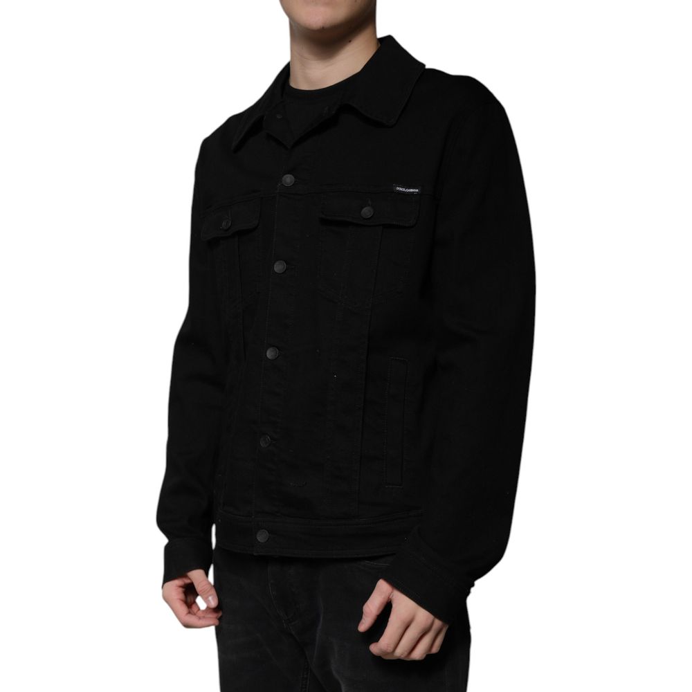 Black Cotton Denim Jacket