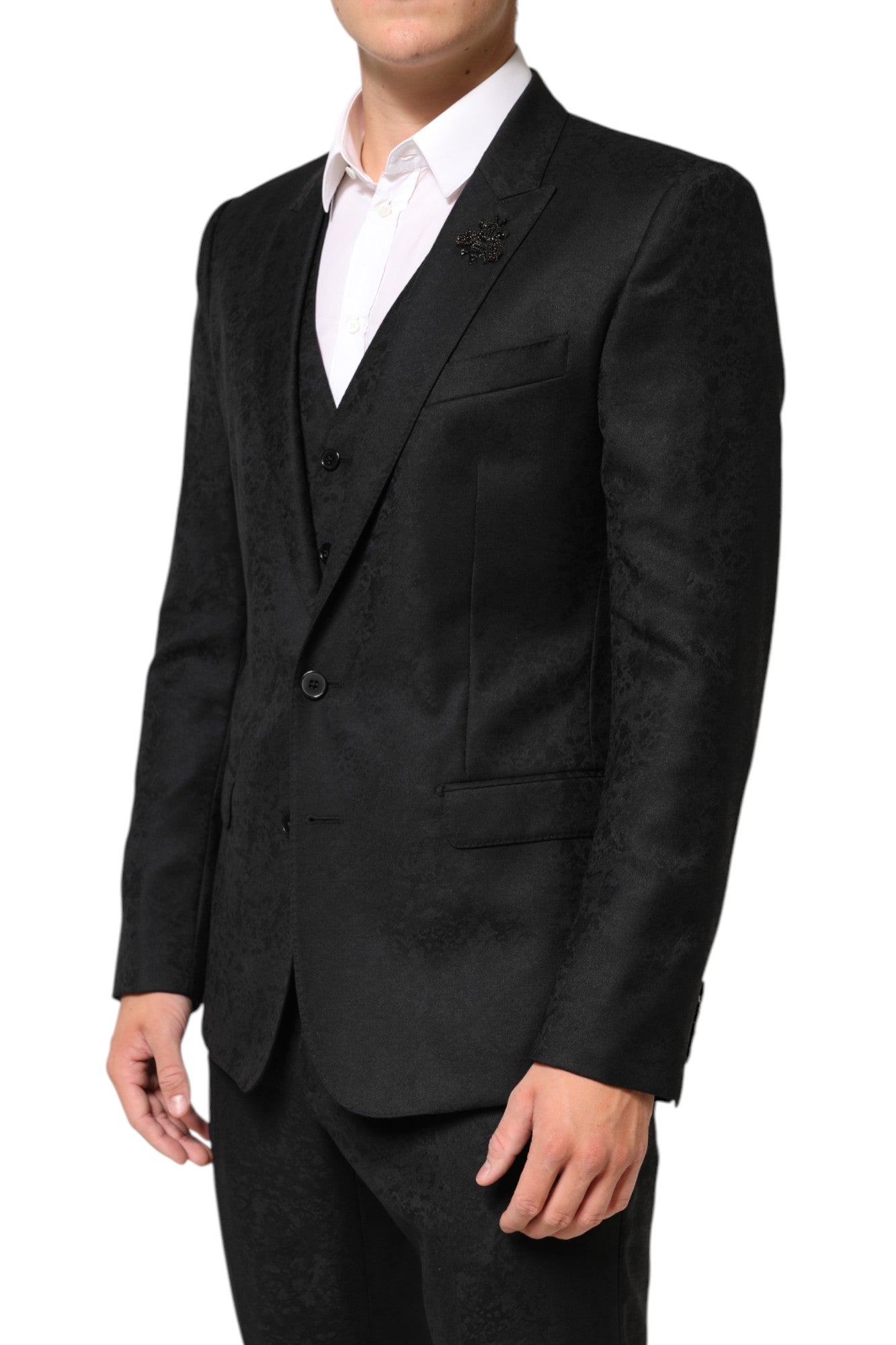 Black MARTINI 2 Buttons Suit 3 Piece Suit